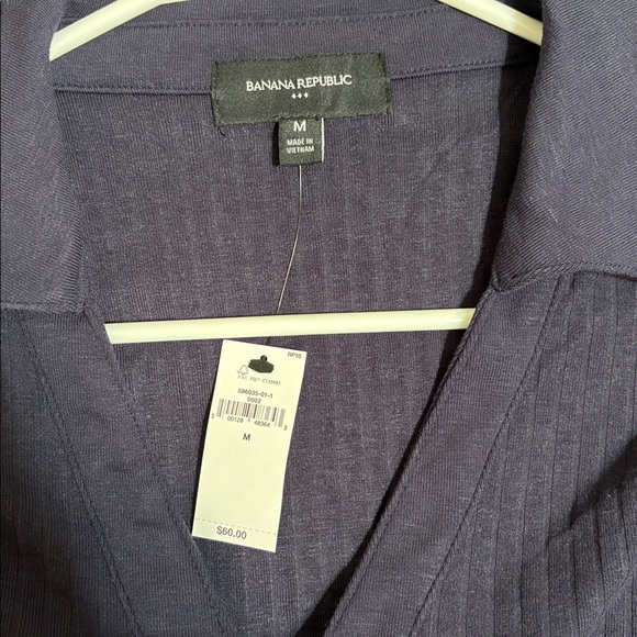 Banana Republic Factory Navy Drop Needle Collared Shirt NWT - Picture 4 of 5